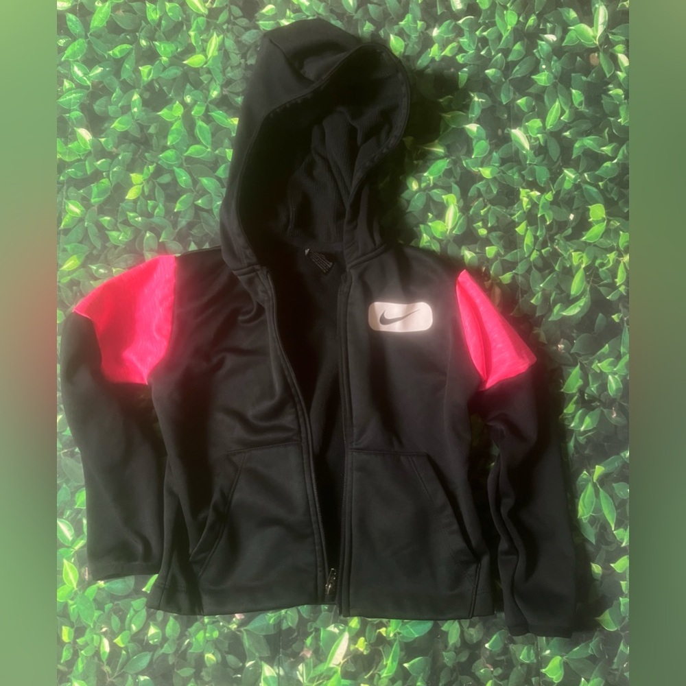 Nike Kids Black and Pink Dri Fit Zip Up Jacket